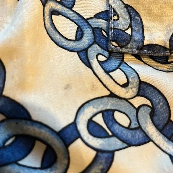 SanSoleil blue and white chainlink UPF 50+ sun protection 1/4 zip top, L! - Picture 10 of 10